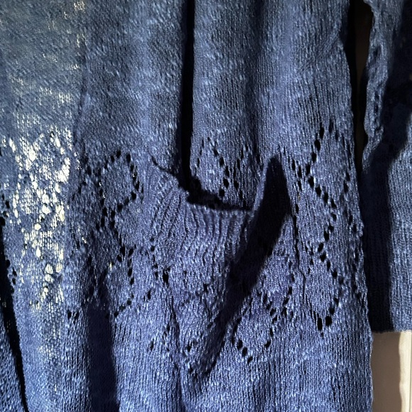 Elesol Blue Crocether Cardigan NWT - Picture 2 of 5